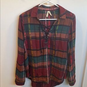 Mudd Multicolor Plaid Button Down Shirt